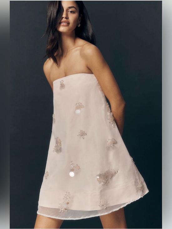 Anthropologie Dresses & Skirts - Anthropologie Maeve Strapless Scattered Embellished Mini Dress